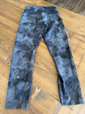 Lululemon Wunder Train High Rise Crop 23 in Diamond Dye Pitch Grey